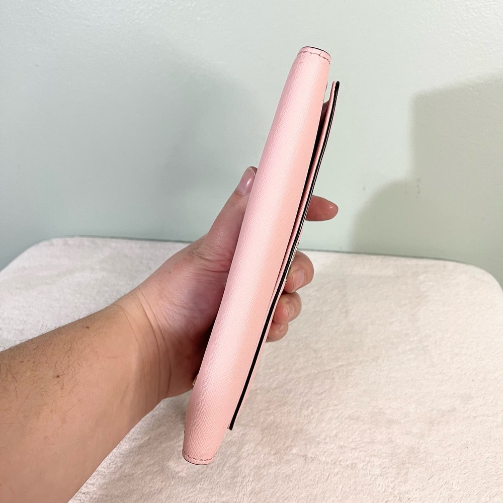 Kate Spade Pink Leather Snap Flap Continental Convertible Long Crossbody Wallet - Picture 7 of 9